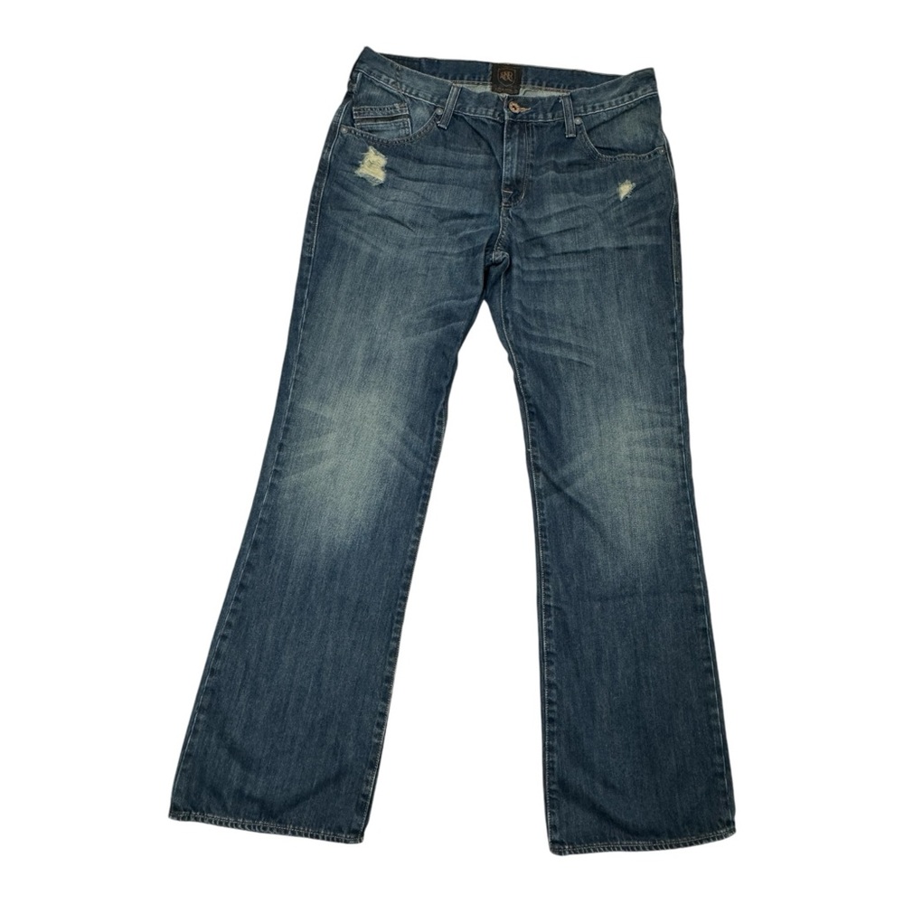 MEN'S ROCK & REPUBLIC 'HENLEE' BOOT CUT SIZE 36 DISTRESSED DENIM JEANS